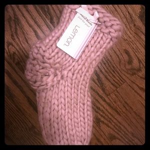 Lemon Hand Made Knit Slipper Socks